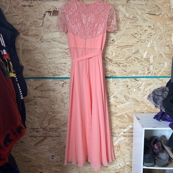 Jjhouse A-line Scoop, Floor length, Chiffon lace bridesmaids dress. - Picture 2 of 6